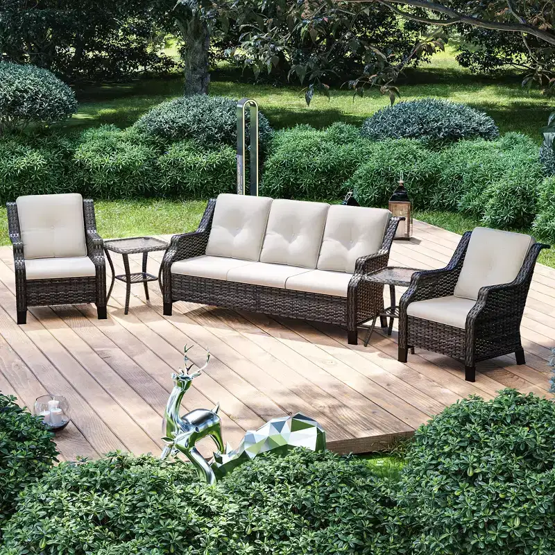 UPTIOT All-Weather Outdoor Set with Ergonomic Seating & Water-Repellent Design