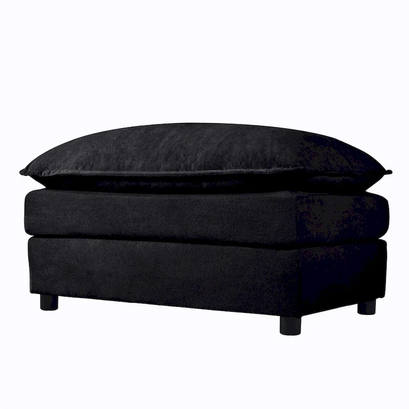 109.45 Chenille Upholstered L-Shaped Modular Sectional Sofa with Double-Layer Cushions, DIY Combination