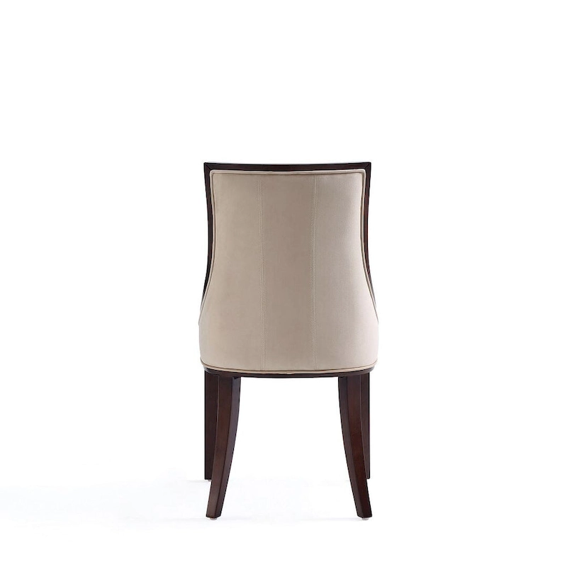 Fifth Avenue Cream and Walnut Faux Leather Dining Chair (Set of Two)