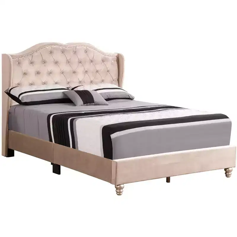 Passion Furniture Joy Jewel Tufted Full Panel Bed