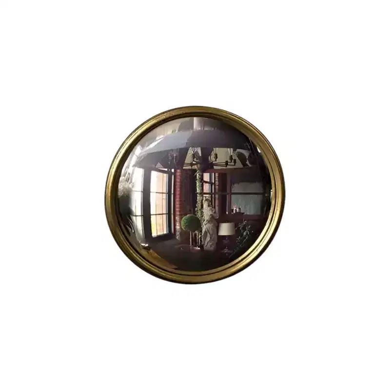 Slickblue Bull Convex Mirror Gold Leaf Metal Frame Decorative Mirror for Walls or Tabletop - X-Small/Small