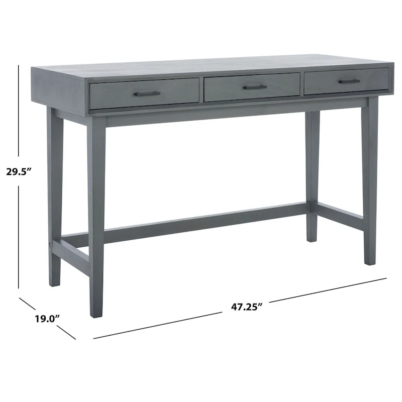 Delsie Mid-Century 3-Drawer Desk