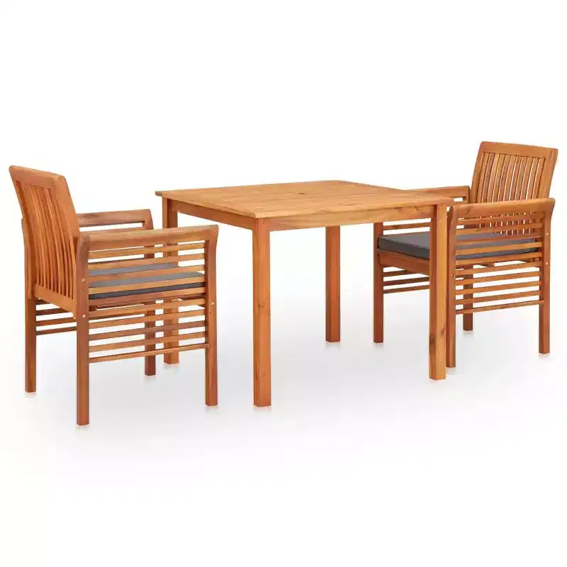 vidaXL Solid Acacia Wood 3/Outdoor Dining Set with Cushions