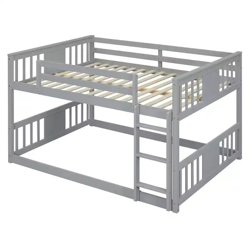 Full Over Full Bunk Bed with Ladder for Bedroom and Dorm