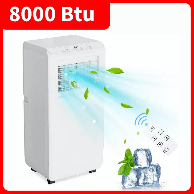 GustoWave 8000 BTU Portable Air Conditioner for Bedroom with Fast Cooling