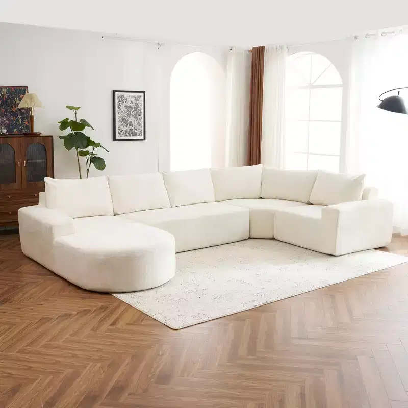 Whisen 141 Oversized Modular Sofa Sectional Sofa Upholstered Couches with Deep Seat