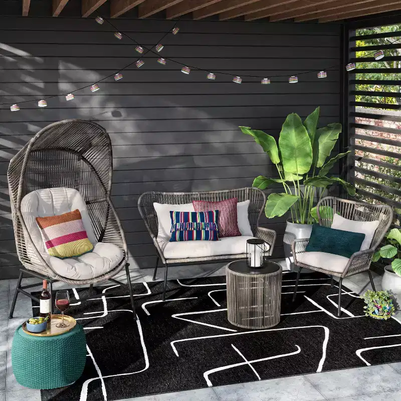Latigo Patio Statement Egg Chair Gray - Threshold™