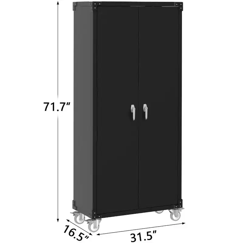 Cold-Rolled Steel Locking Garage Storage Cabinet with Pegboard 72