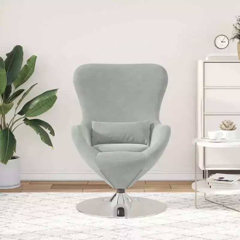 Egg Chair with Footstool Velvet