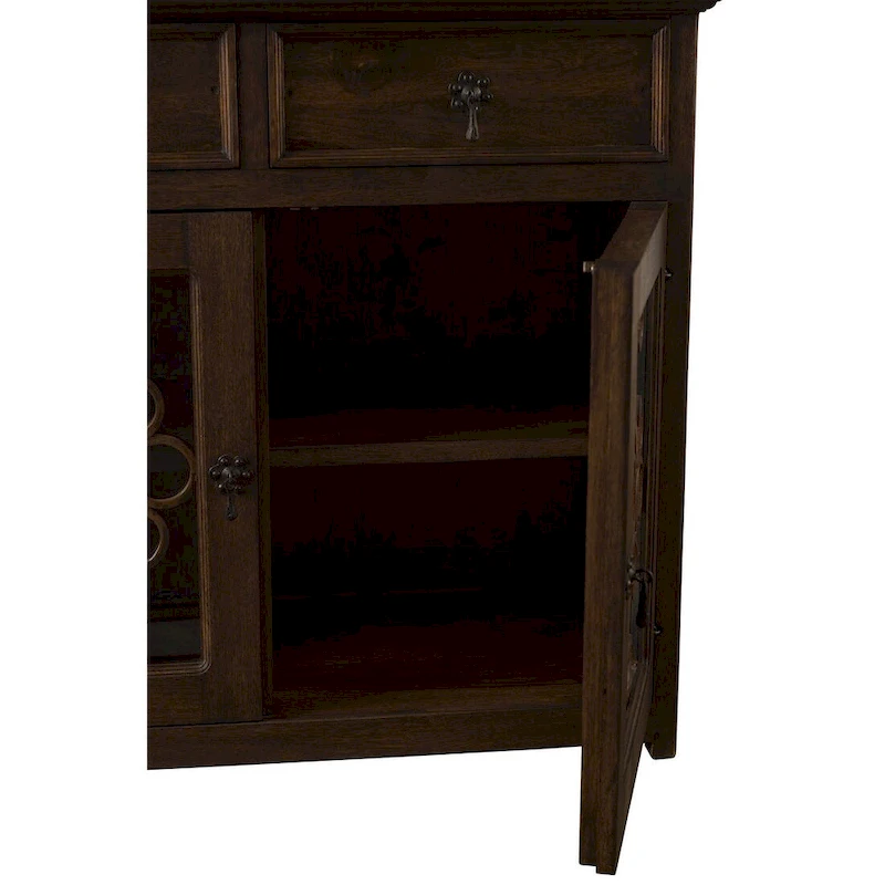 Handmade Solid Reclaimed Barn Wood & Wrought Iron Hardware Buffet & Sideboard 39 Width - N/A