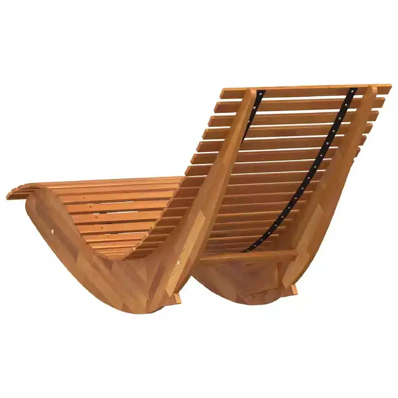 vidaXL Lounger 2 pcs Brown 60.63 x 23.62 x 29.13 in Solid Acacia Wood