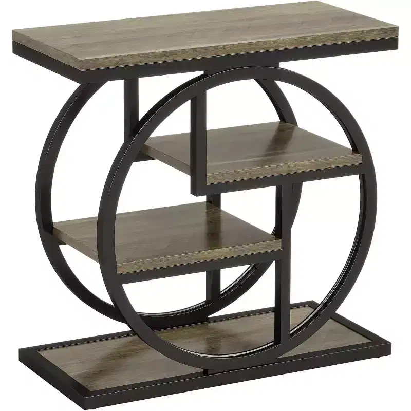 Tribesigns 4-Tier End Table, Narrow Bedside Table with Storage Shelf