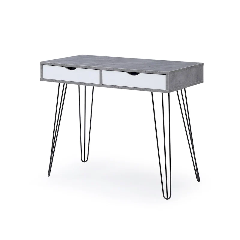 Laurel Grey Mid-century Modern 2-drawer Home Office Desk