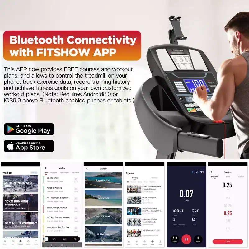 5.0HP Folding Treadmill for Home Office w/ 20Auto Incline, 300lbs Capacity Treadmill, 12MPH Fast Speed, 71 Programs, APP Enabled for Running Walking