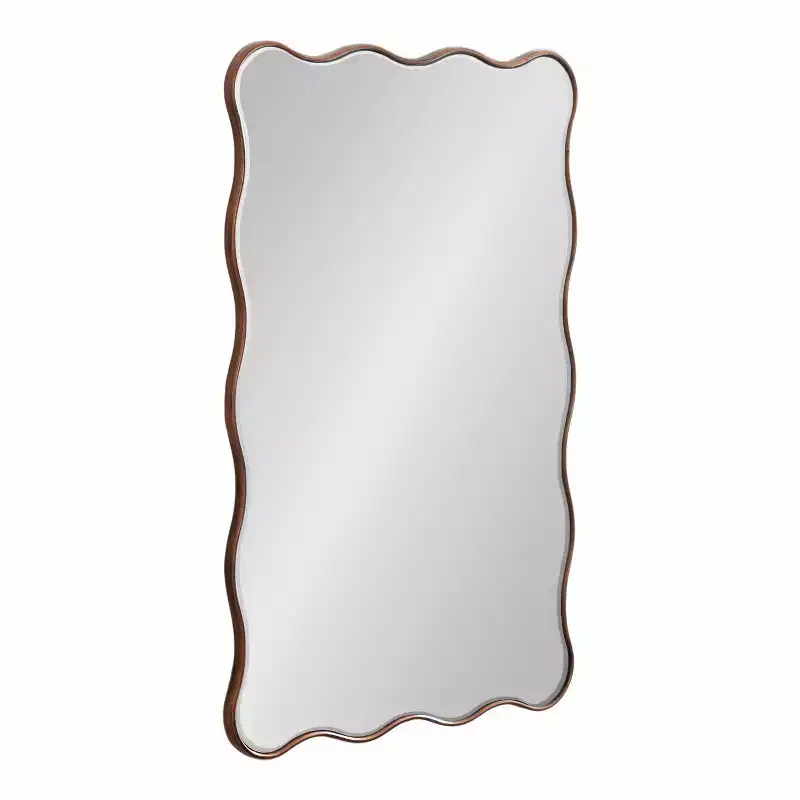 Kate & Laurel All Things Decor 24"X36" Viona Rectangle Scalloped Mirror Bronze