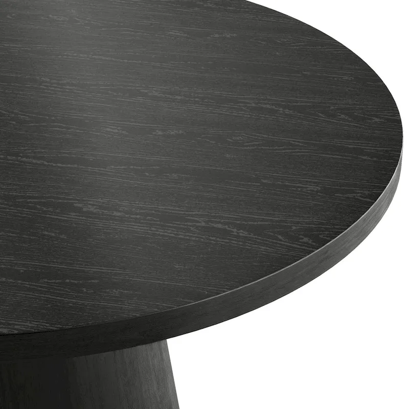 Furniture of America Vitten Modern Round Solid Wood Pedestal Coffee Table