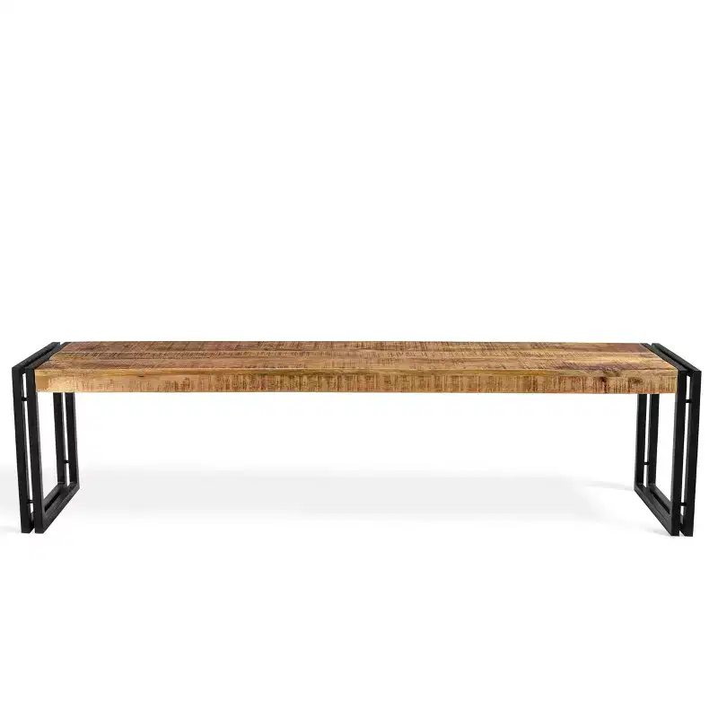 Handcrafted Reclaimed 71 Wood Bench with Iron Legs - Timbergirl
