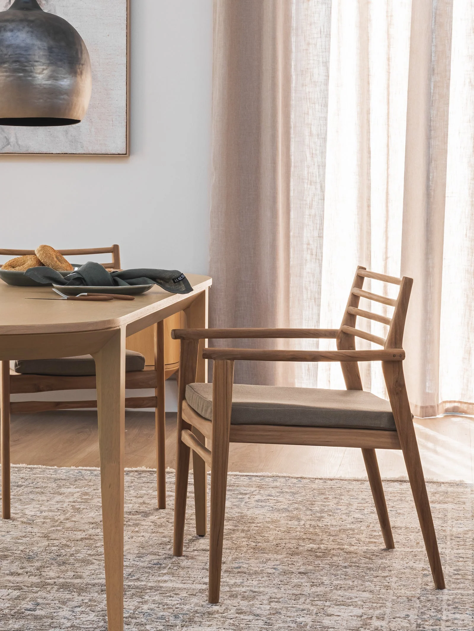 Teak Dining Chair with Stackable for Patio