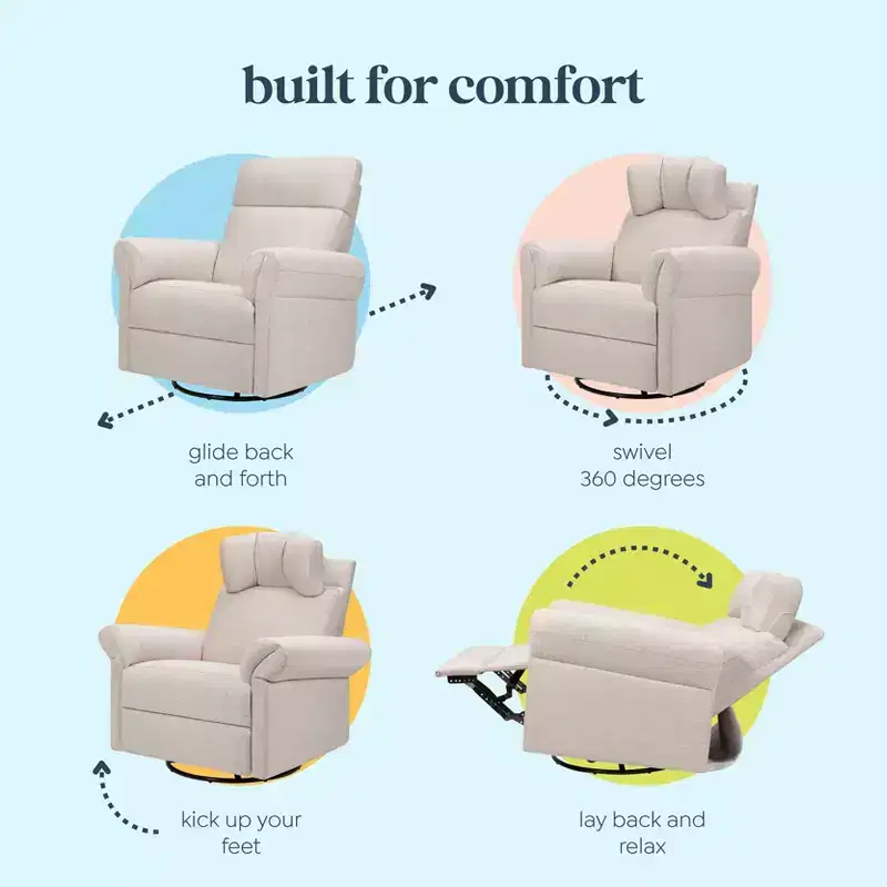 Recliner and Swivel Glider with Adjustable Headrest and Armrests
