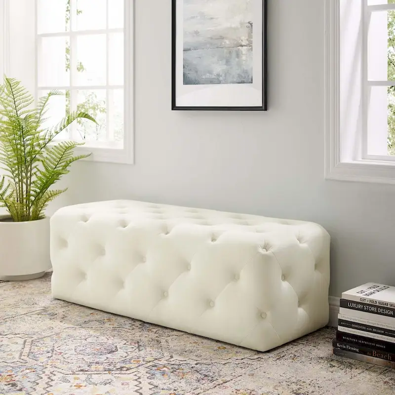 Carson Carrington Ullervad 48-inch Button Tufted Entryway Velvet Bench