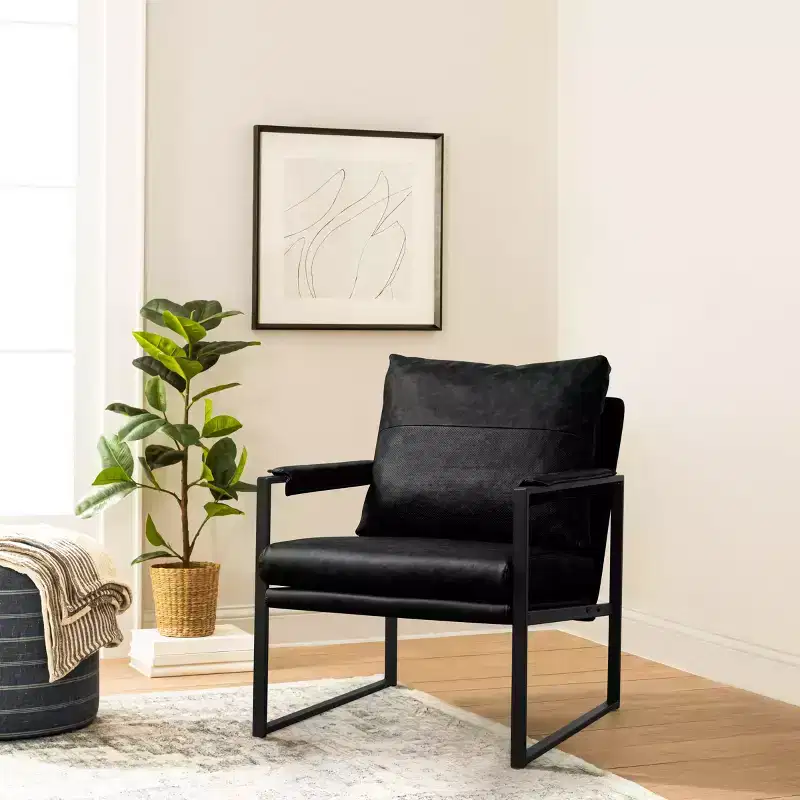 Subrtex Upholstered Modern Accent Chair with Metal Frame