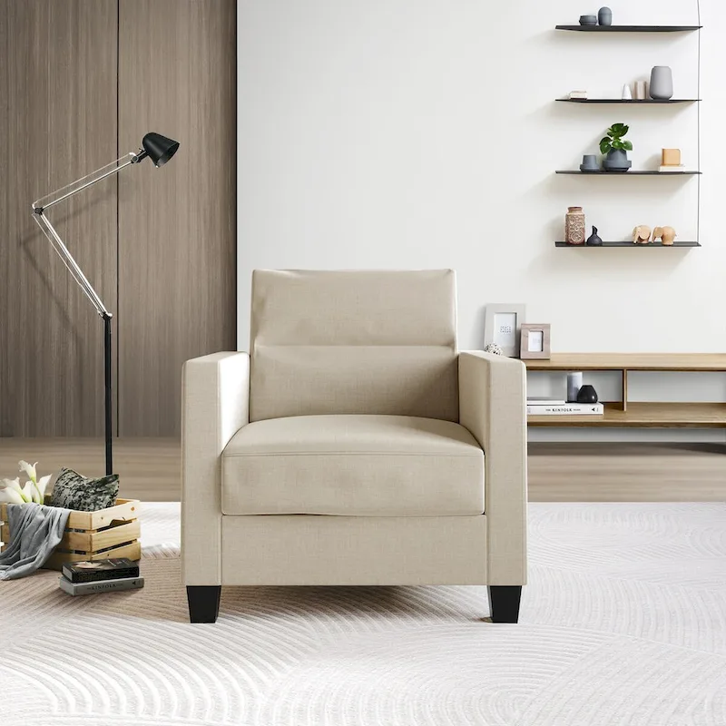CraftPorch Clean and Minimalist Linen Upholstered 3-Piece Living Room Set