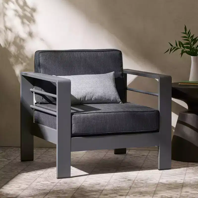 Christopher Knight Home Cape Coral Outdoor Aluminum Club Chair with Water-Resistant Cushions