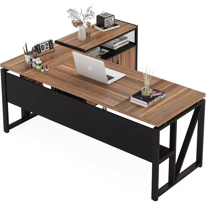 Lantine 63 L Shaped Executive Desk with Drawer Cabinet
