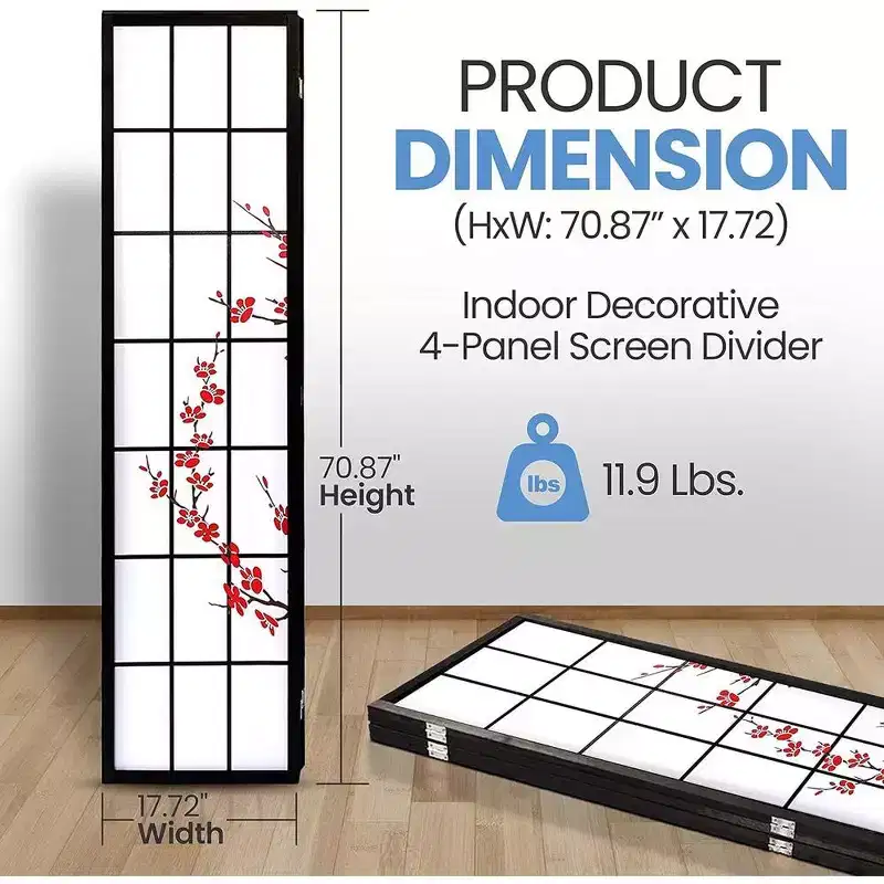 SereneLife 4-Panel Room Divider