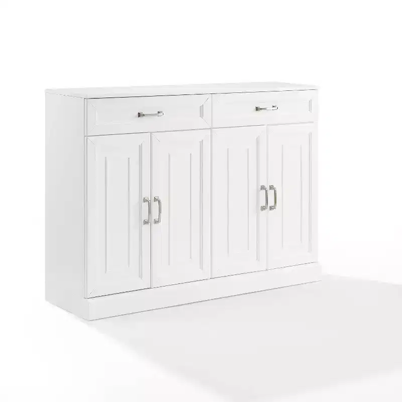 Sideboard White - Adjustable Shelves, Storage, 4 Doors, 2 Drawers, Dining Room, Traditional Style