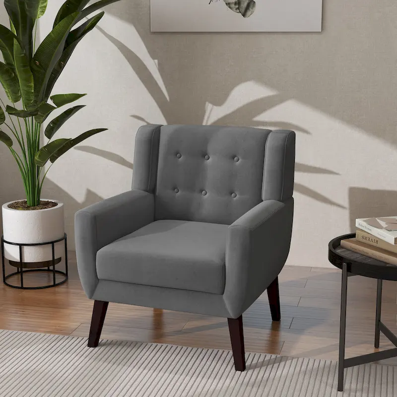 Modern Accent Chair Velvet Armchair - 28.9W x 35.1H x 29.5D