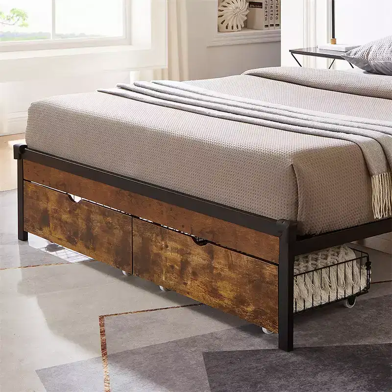 Pack Under Bed Storage with Wheels, Under the Bed Storage Containers for King Size Bed, Metal Frame