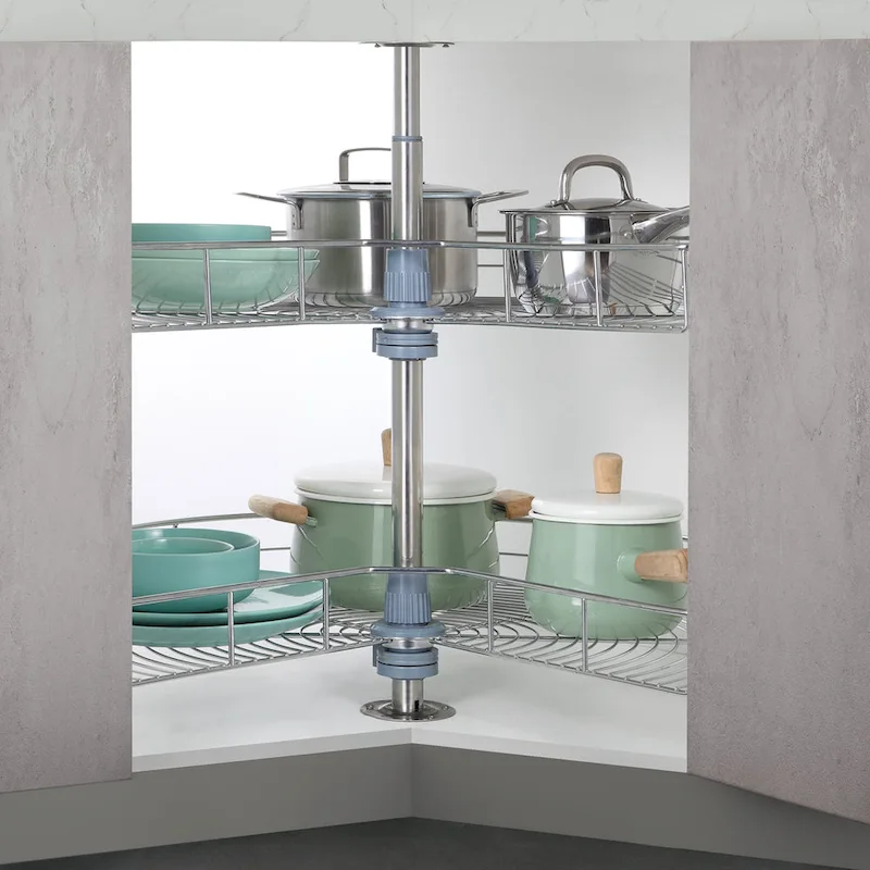 Dowell Lazy Susan 32 Diameter - 270 Degree Double Rack Stainless Steel