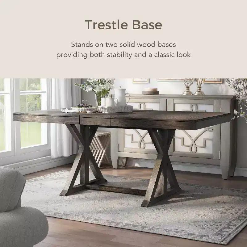 78" Rawlins Extendable Dining Table with Trestle Base - HOMES: Inside + Out