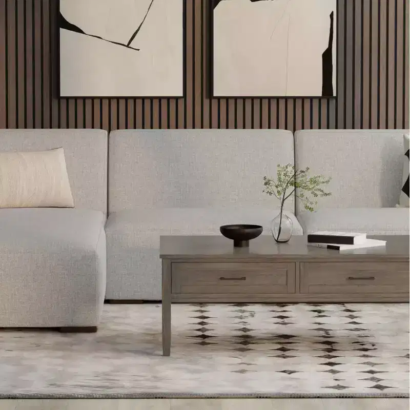 Central module light gray sofa
