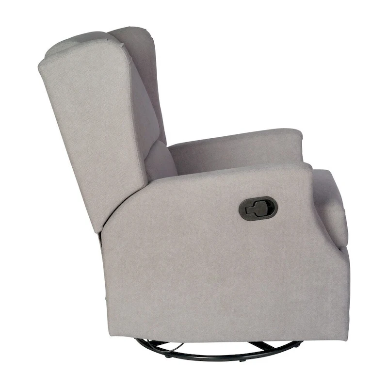 Wingback Upholstered Manual Recline Rocking Swivel Glider Chair