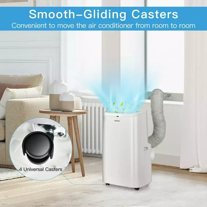 Costway 6350 BTU (9000BTU ASHRAE) Portable Air Conditioner 3-in-1 Air Cooler Fan Dehumidifier w/ Remote