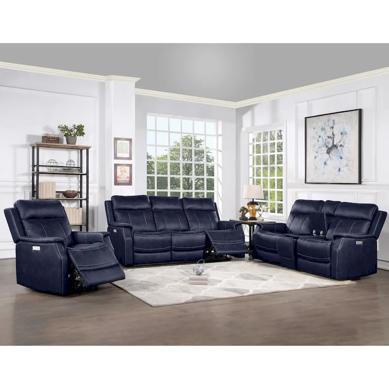 Steve Silver Faux Leather Power Reclining Sofa