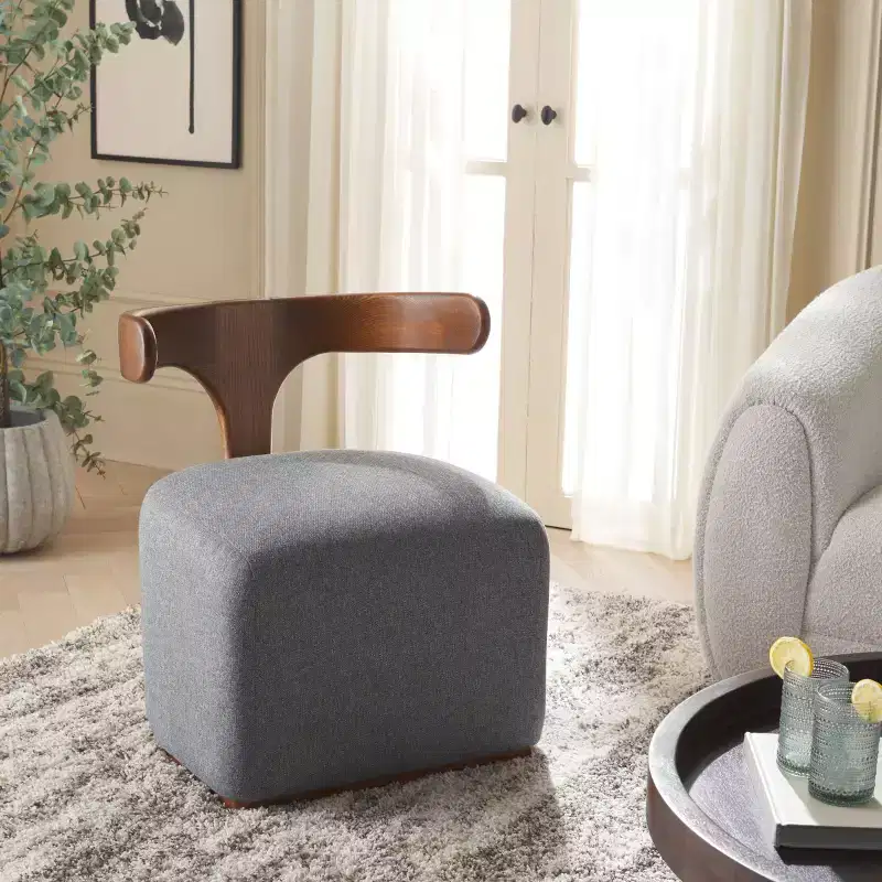 Oreus Accent Chair - ACH3400A - Grey/Walnut - Safavieh