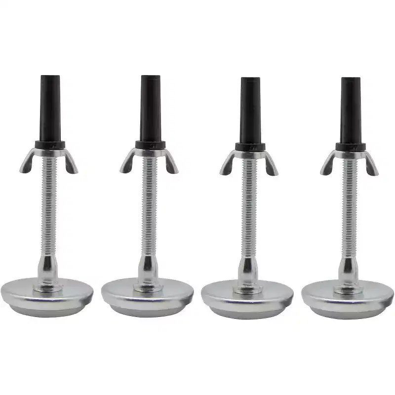 Kings Brand Furniture Adjustable Threaded Bed Frame Riser Glide Legs - Metal Bed Legs To Replace Wheels - Durable Bed Feet For Bed Frame