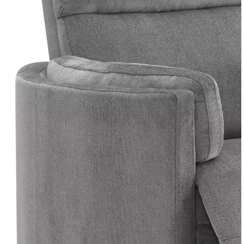 40" Sagen Active Sitting Chair Charcoal Chenille - Acme Furniture: Plush Glider Recliner, No Assembly Required