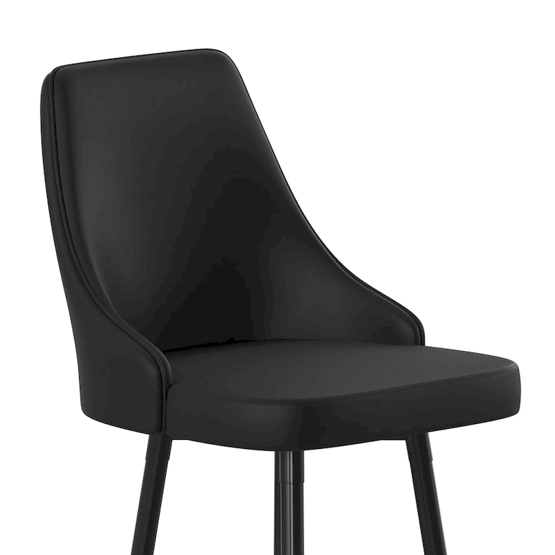 Commercial LeatherSoft Bar Height Stool with Metal Feet & Footrests - 2 Pack - 18.5W x 20D x 43.25H
