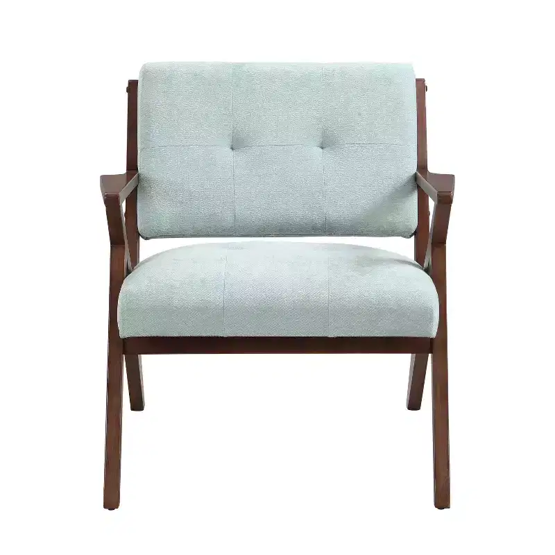 30 Mid-Century Modern Accent Chair, Plush Cushions Angled Arm Solid Wood Frame Ergonomic Design, Living Room Bedroom Office