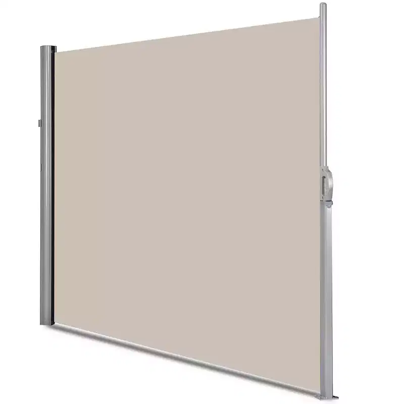 Costway 118.5 x 71 Patio Retractable Folding Side Awning Screen Privacy Divider Beige