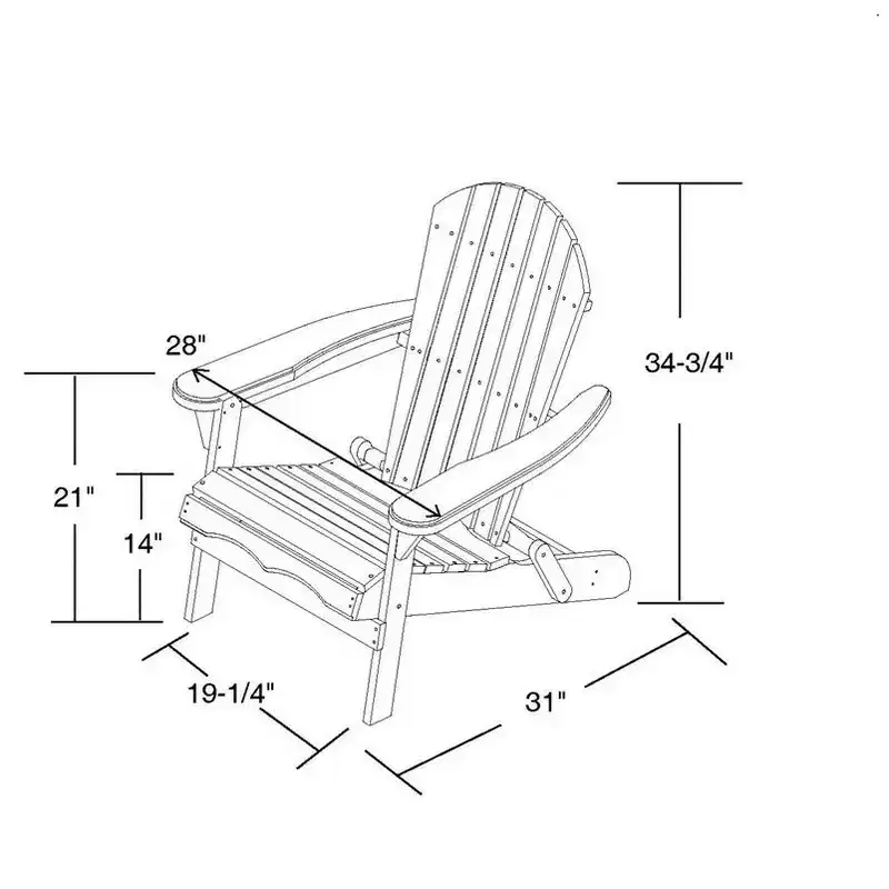 Jiallo Foldable Adirondack Chair with cup holder