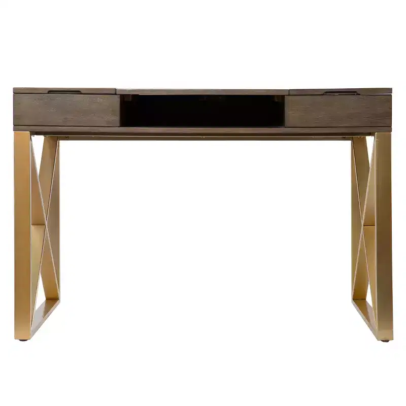 Bardmont Two-Tone Desk with Storage - Grey - SEI