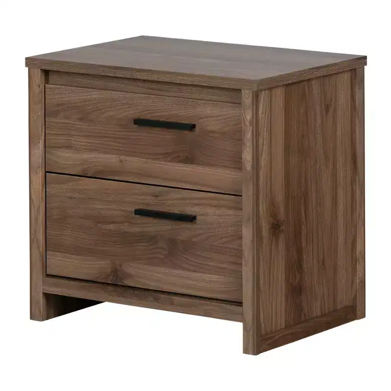 Tao 2 Drawer Nightstand Natural Walnut - South Shore