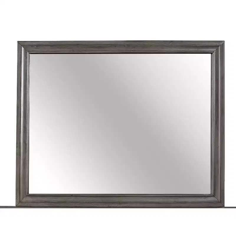 Modern Seville Mirror in Grey Finish, Sleek Wooden Trim Mirror for Bedroom or Dressing Space