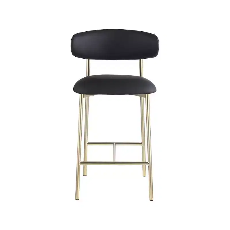 Black Vegan Leather Counter Stool