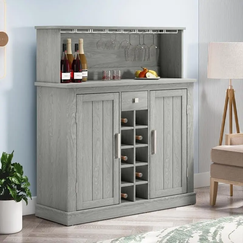 47 in. Farm Style Wood Buffet Bar Cabinet